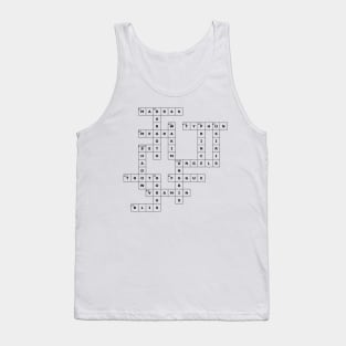 (1969COLAD) Crossword pattern with words from a 1969 science fiction/fantasy book. Tank Top